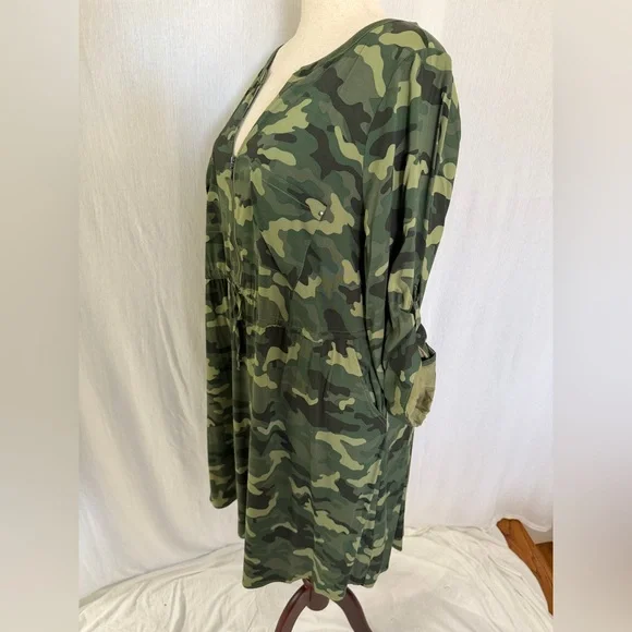 NWT Torrid Camouflage Green Zip Front Shirt Dress - Torrid Size 3 (22-24, 3X) - Picture 7 of 16